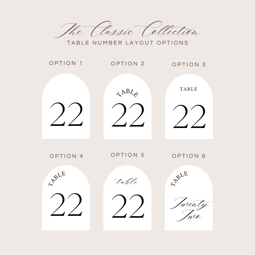 Classic | Table Numbers (Arch)