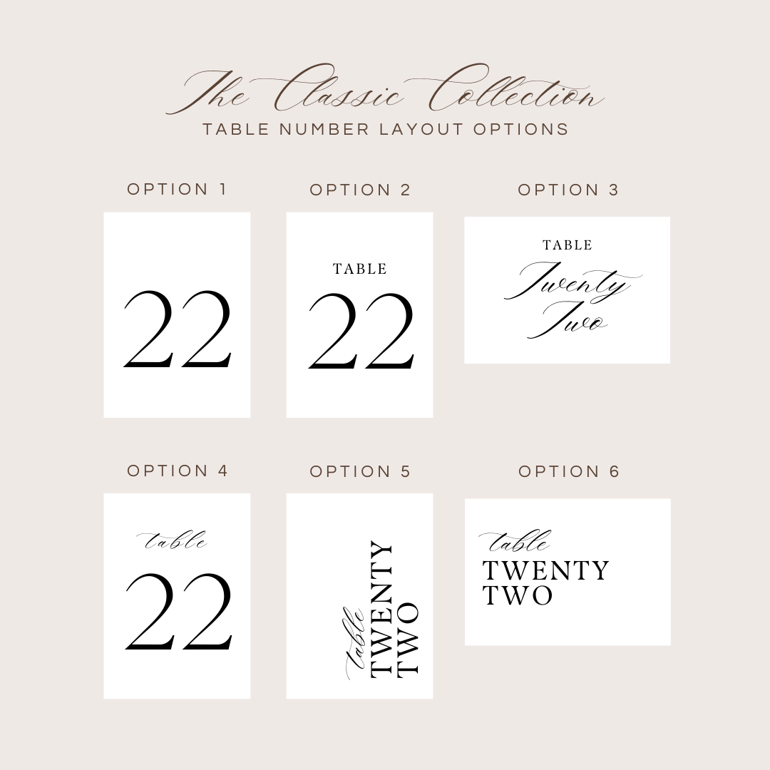 Classic | Table Numbers (Rectangle)