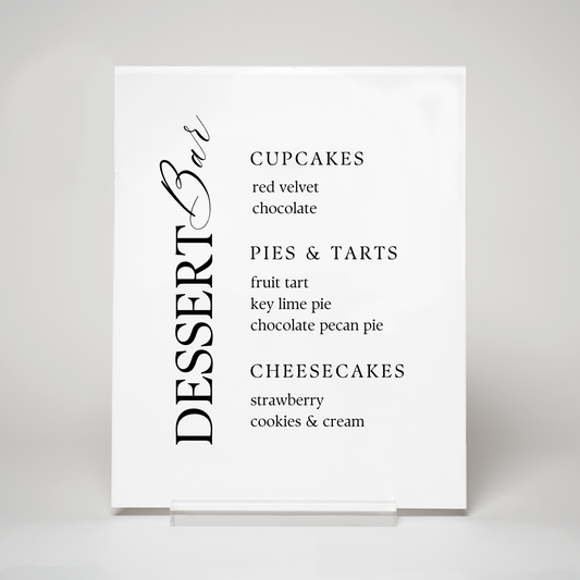 Classic | Dessert Menu Sign I