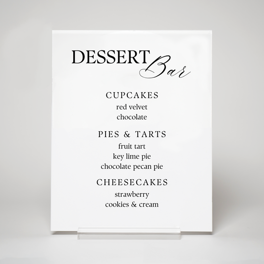Classic | Dessert Menu Sign II