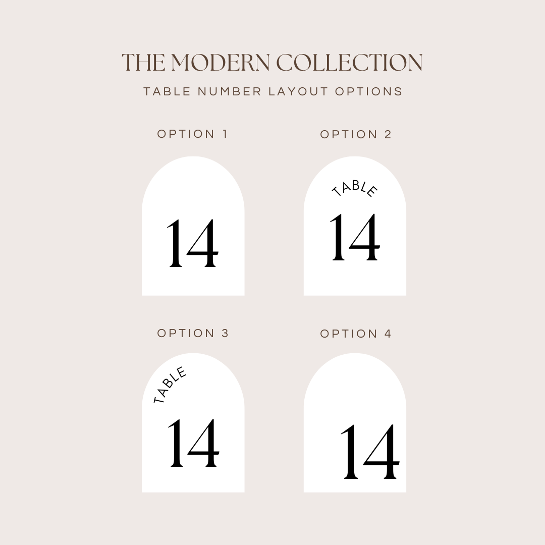 Modern | Table Numbers (Arch)