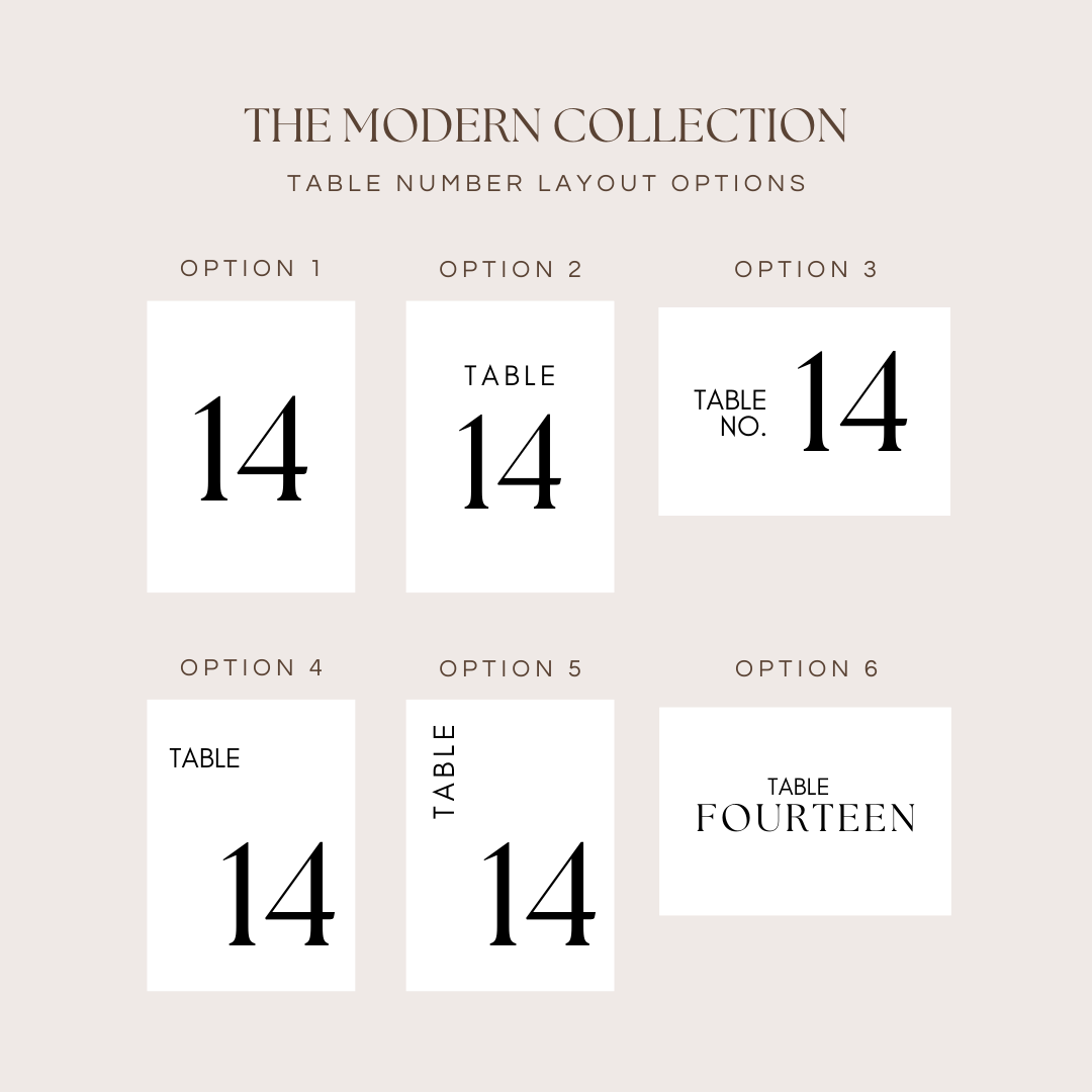 Modern | Table Numbers (Rectangle)