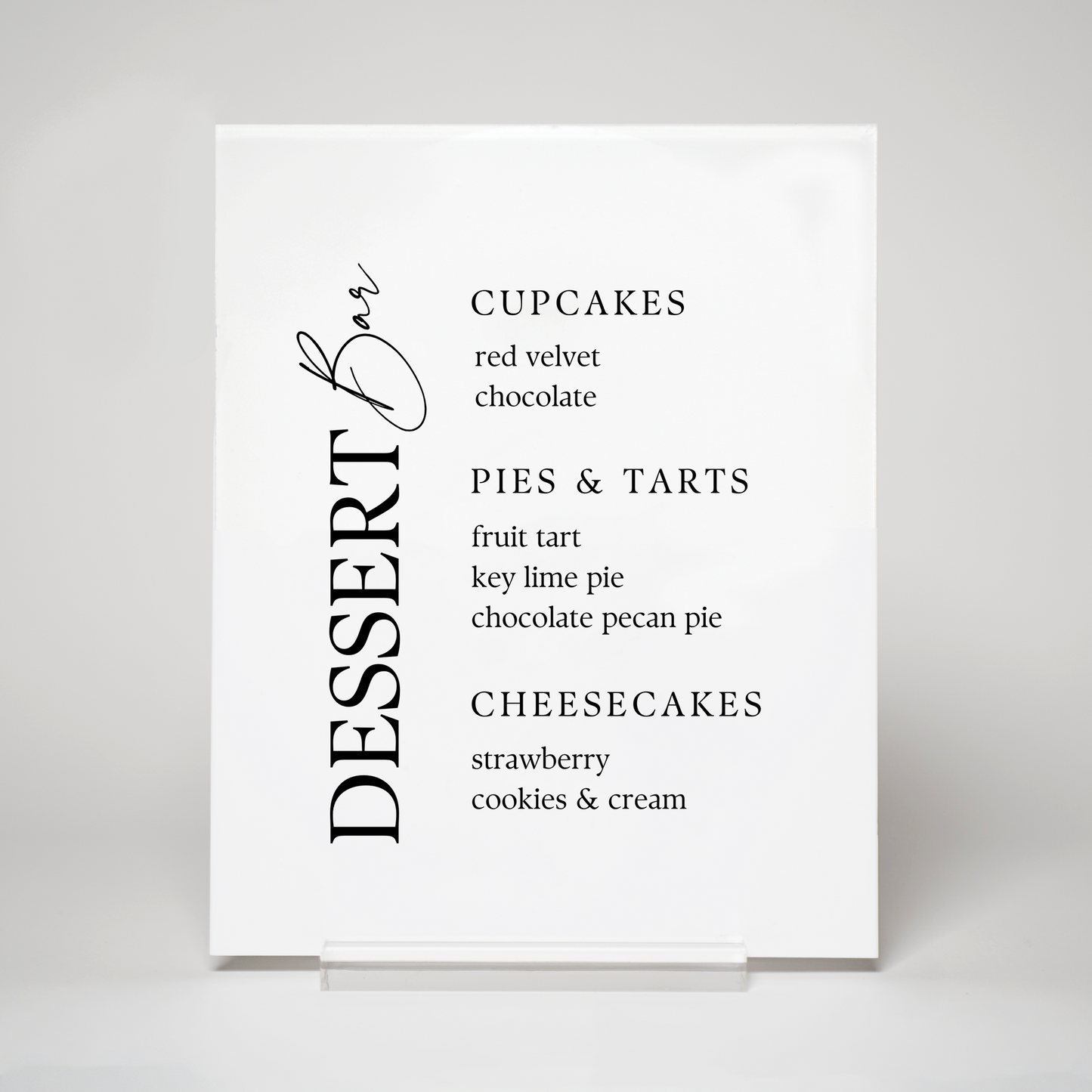 Chic | Dessert Menu Sign I
