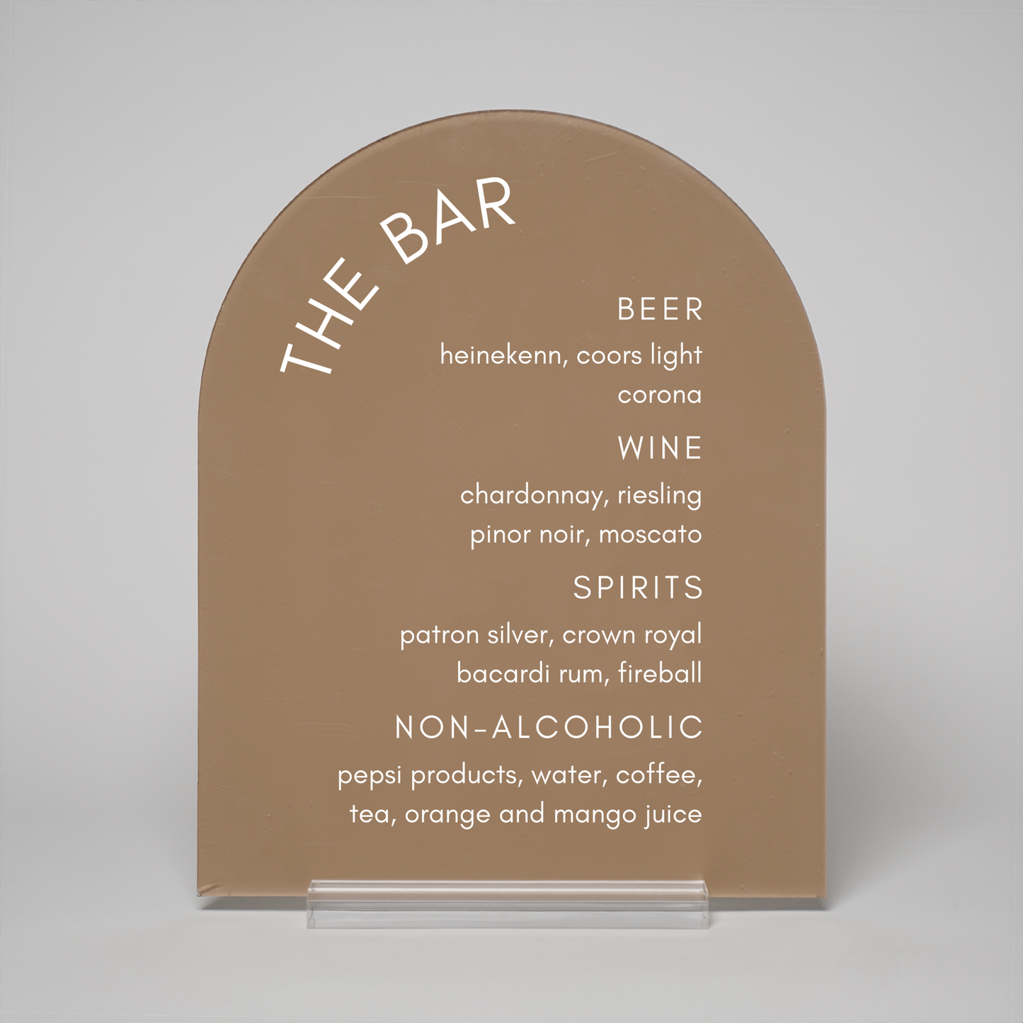 Minimal | Drink Menu Sign (Arch)