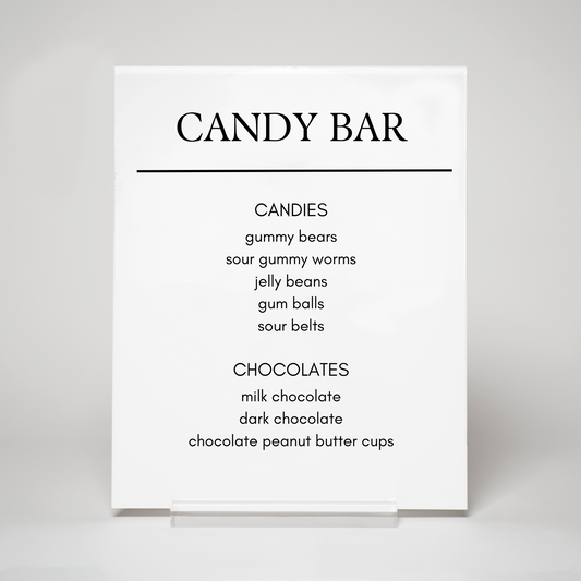 Modern | Candy Menu Sign I