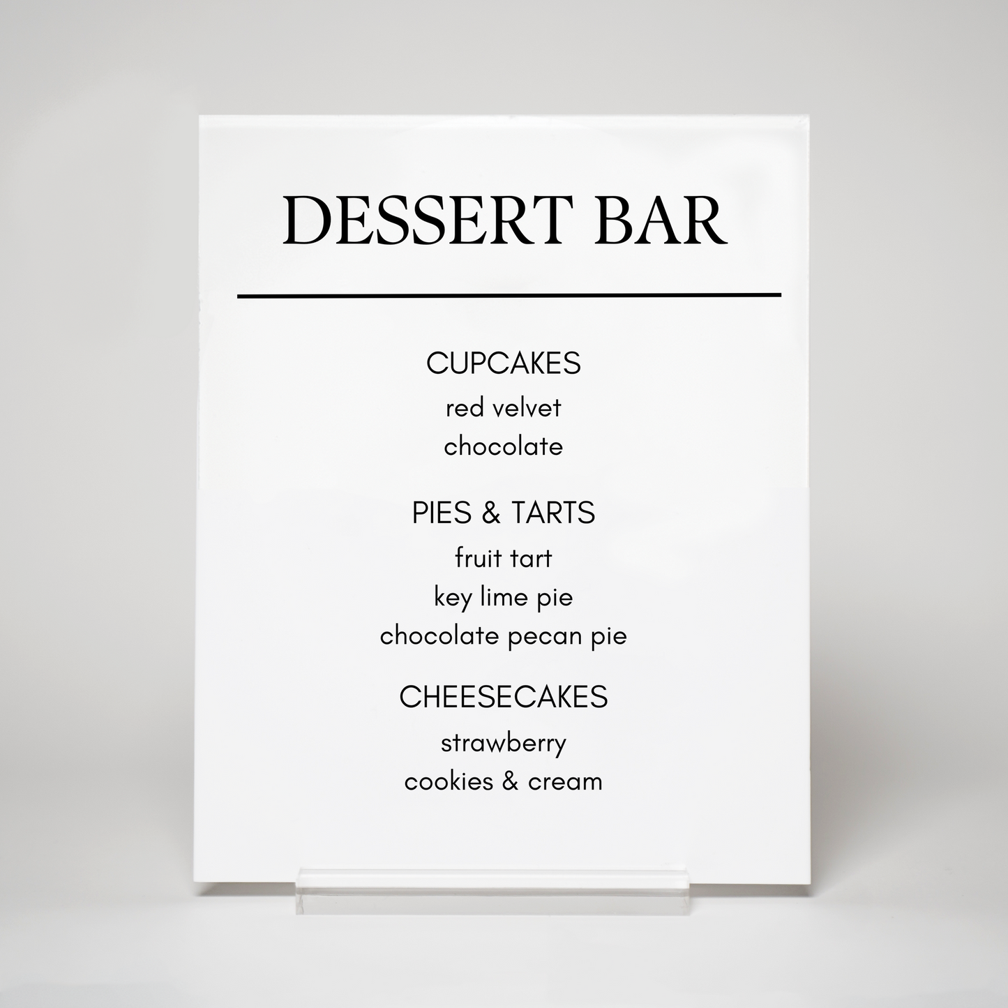 Modern | Dessert Menu Sign I