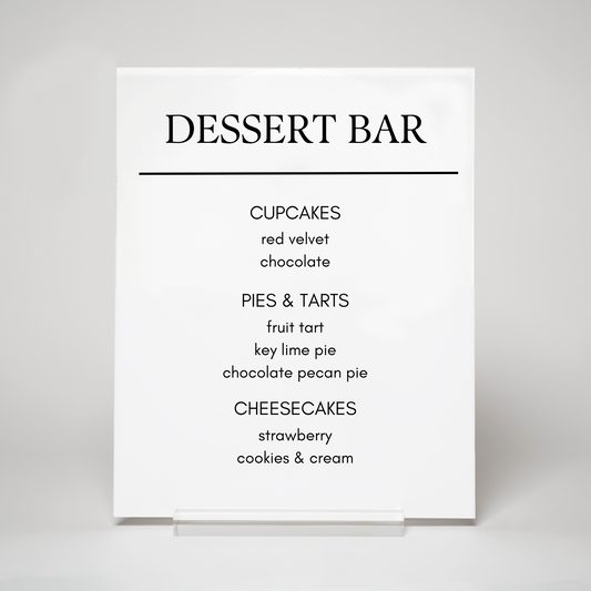 Modern | Dessert Menu Sign I