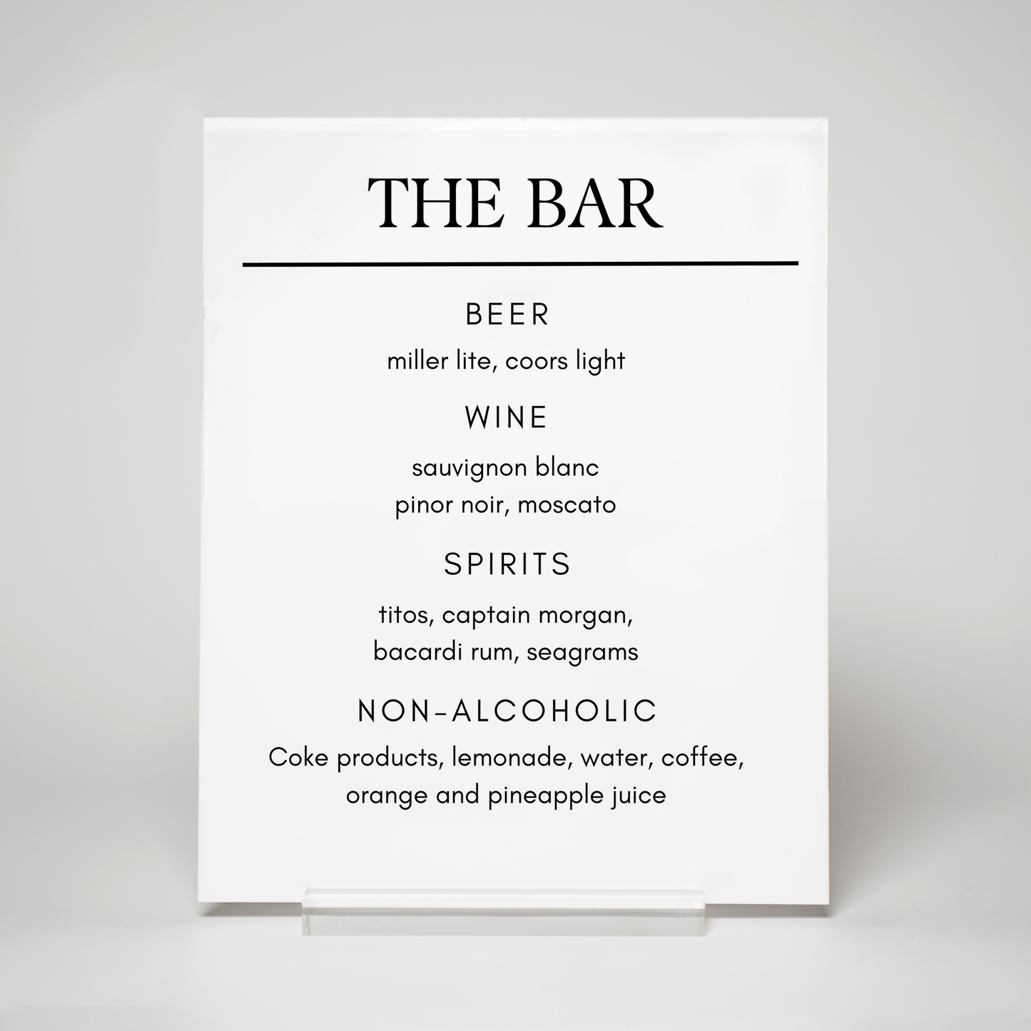 Modern | Drink Menu Sign I