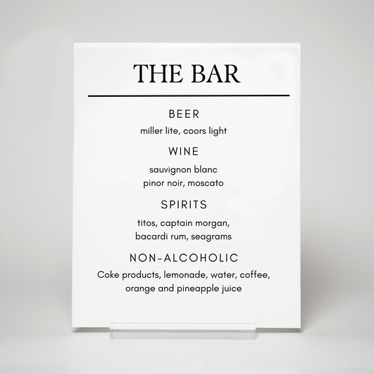 Modern | Drink Menu Sign I