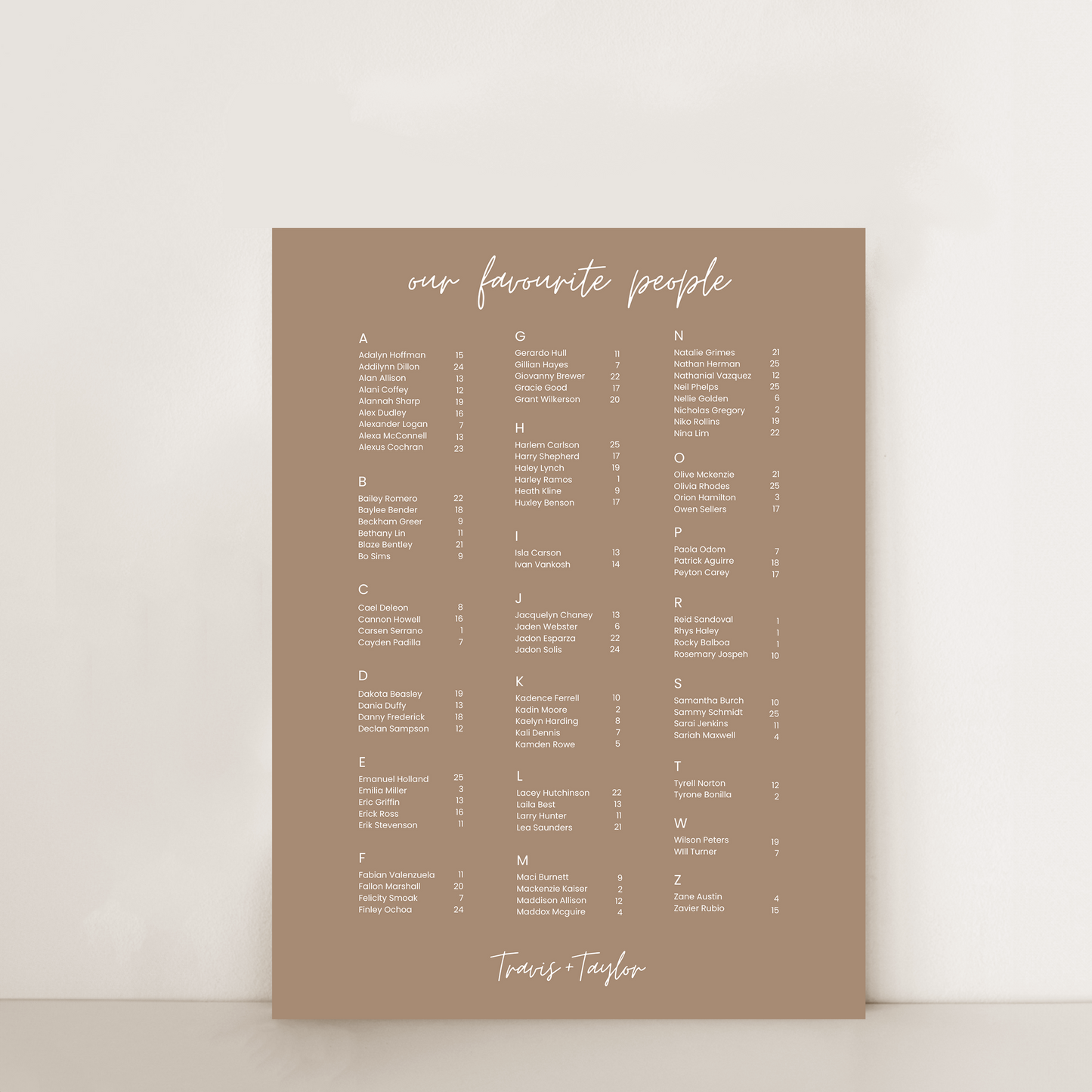 Boho | Seating Chart