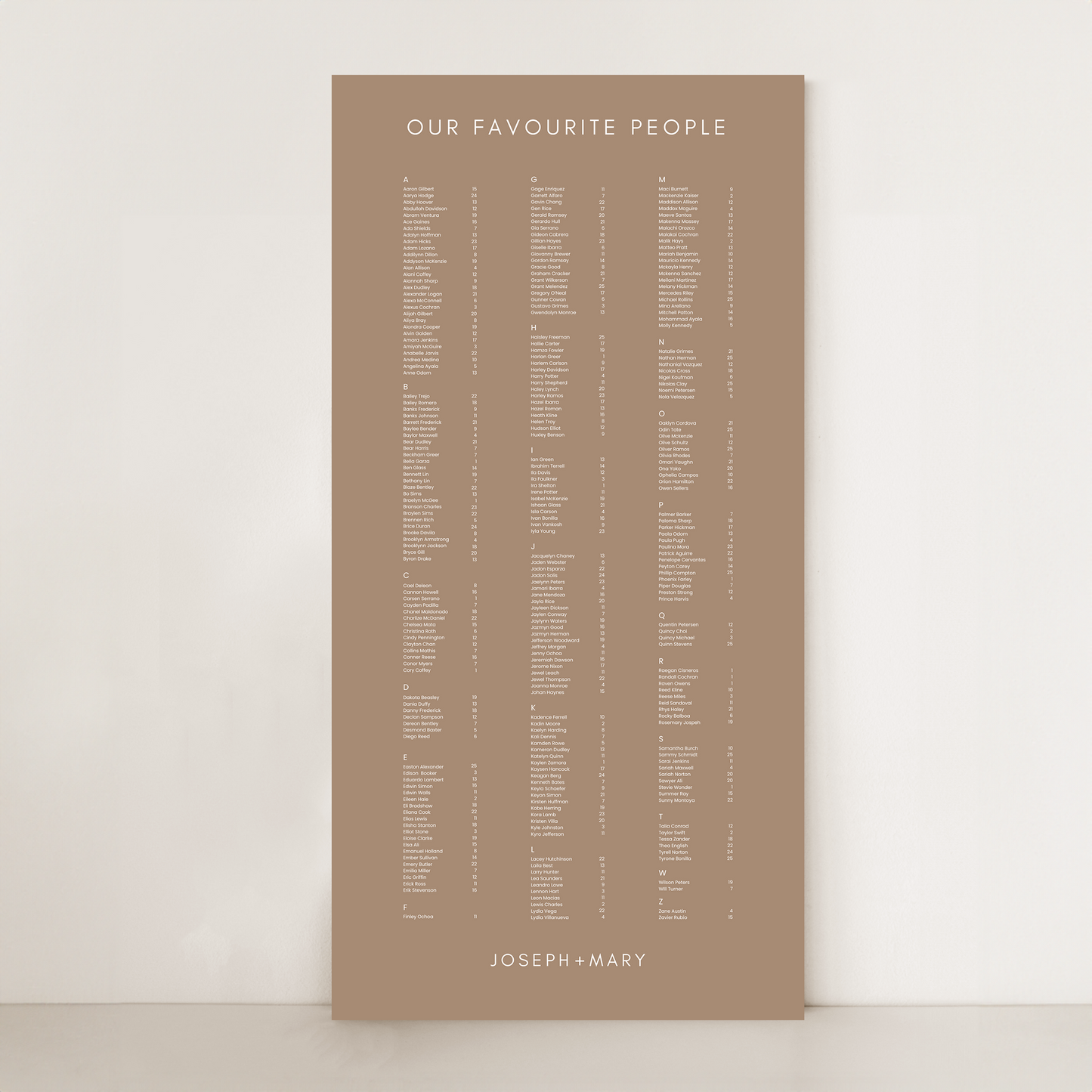 Minimal | Seating Chart