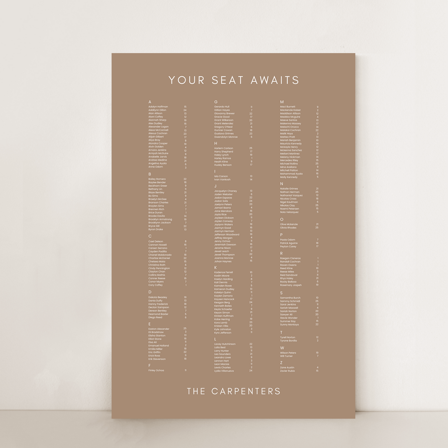 Minimal | Seating Chart