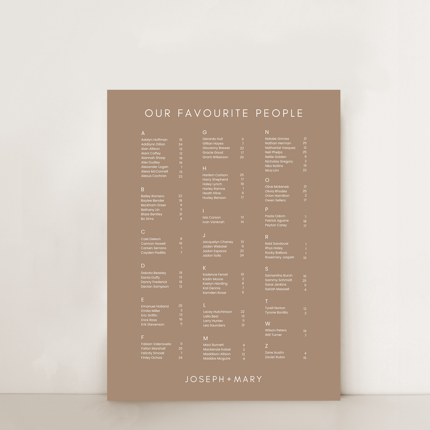 Minimal | Seating Chart