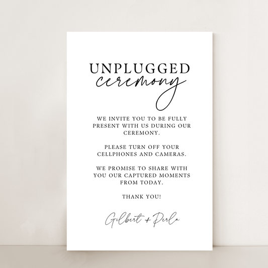 Chic | Unplugged Ceremony Sign