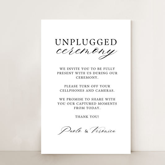 Classic | Unplugged Ceremony Sign