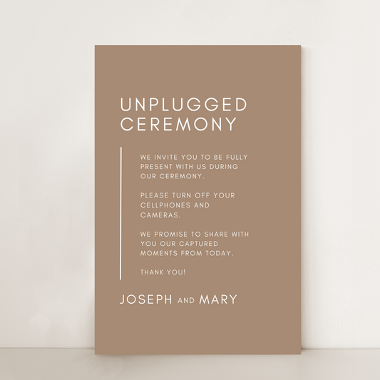 Minimal | Unplugged Ceremony Sign