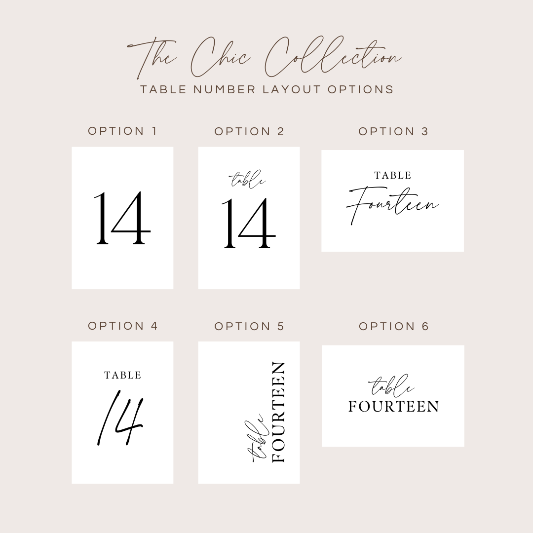 Chic | Table Numbers (Rectangle)