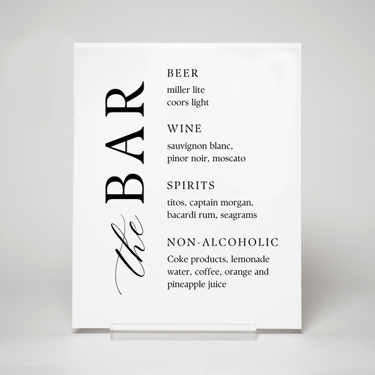 Classic | Drink Menu Sign I