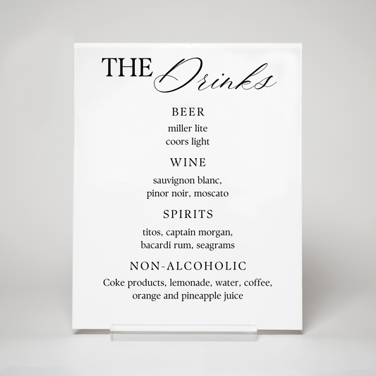 Classic | Drink Menu Sign II