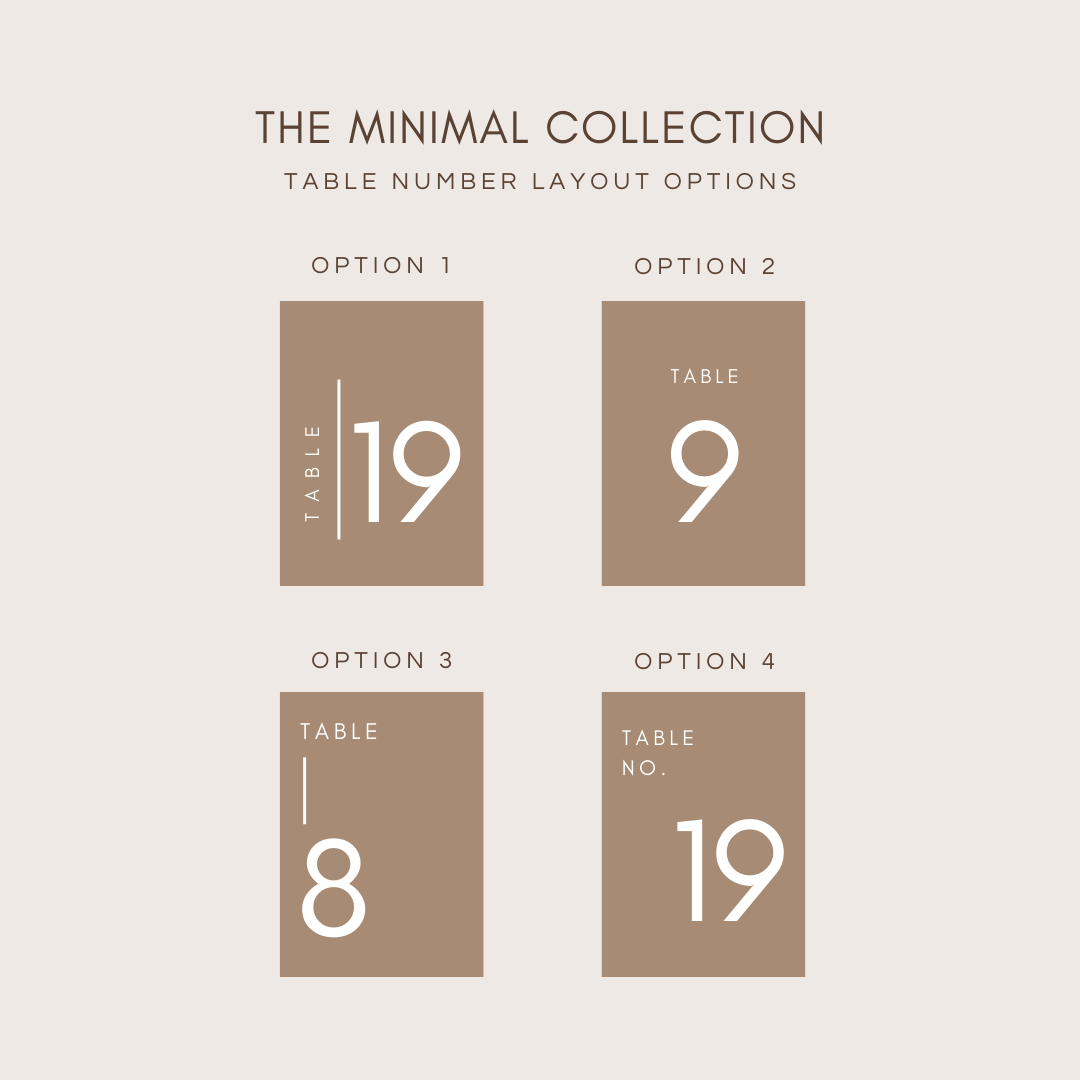 Minimal | Table Numbers (Rectangle)