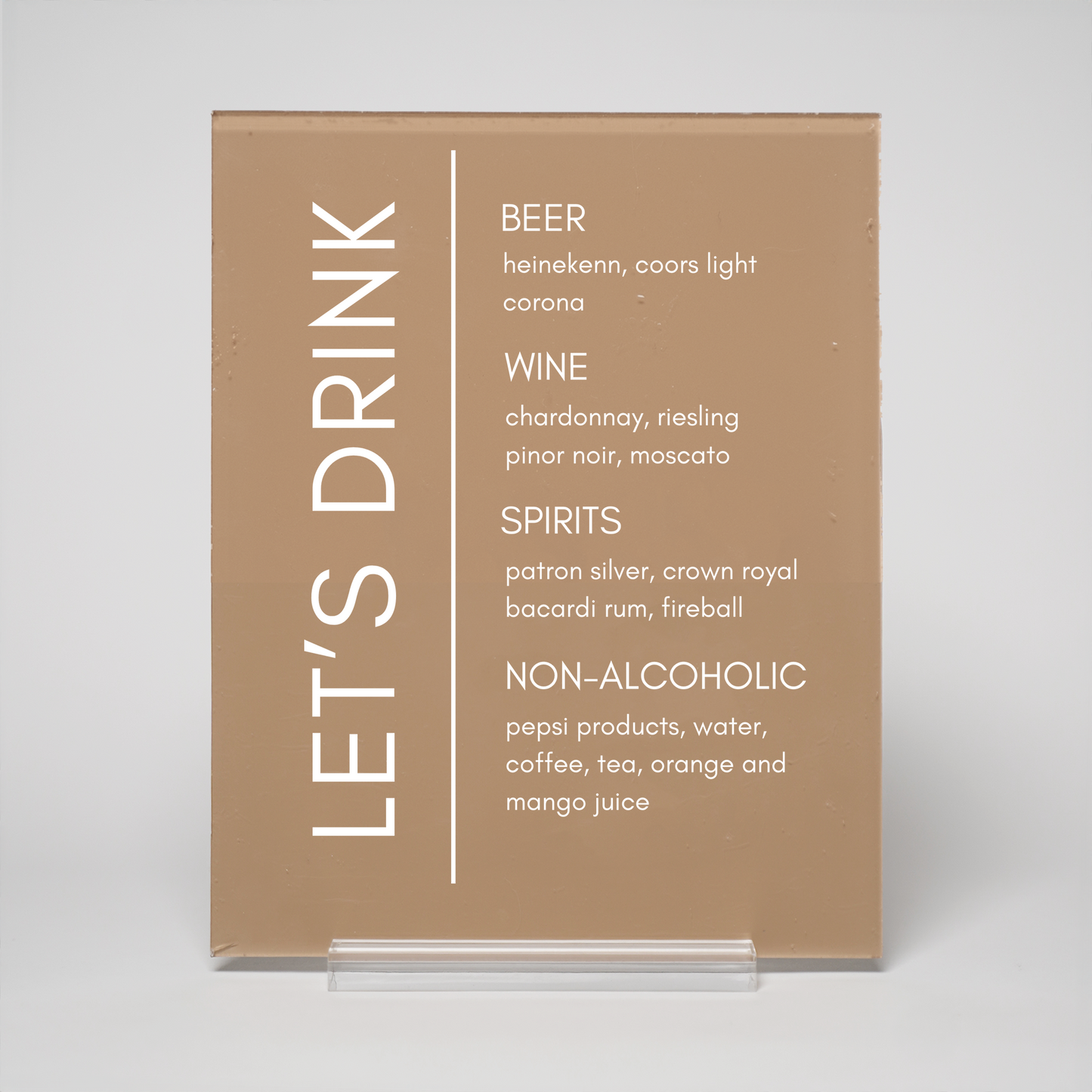 Minimal | Drink Menu Sign