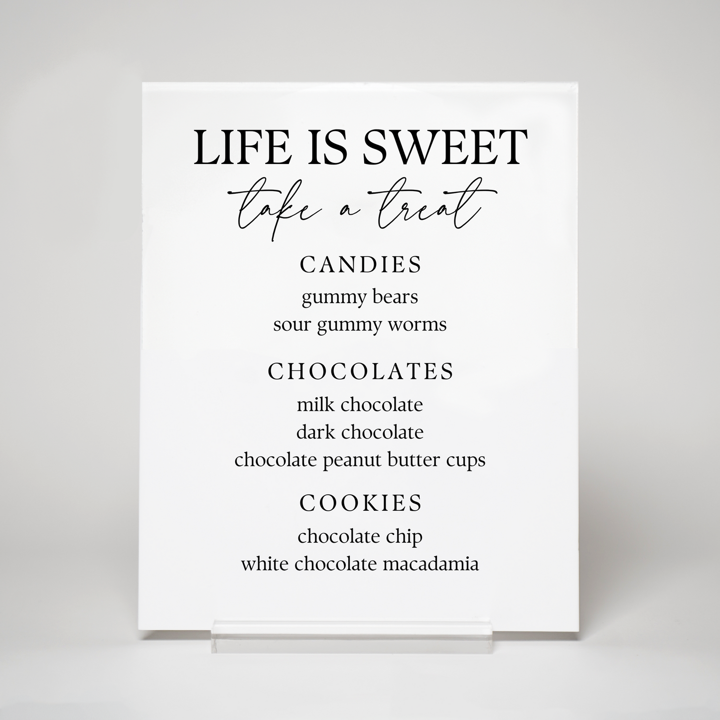 Chic | Candy Menu Sign II