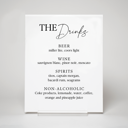 Chic | Drink Menu Sign II