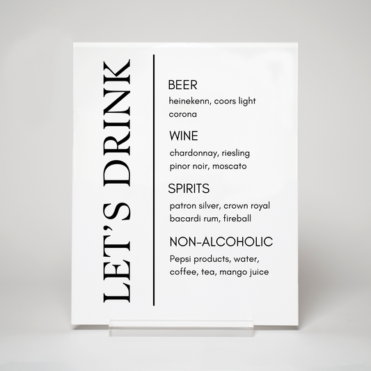 Modern | Drink Menu Sign II